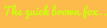 Image with Font Color CCFF0B and Background Color FCBB4A